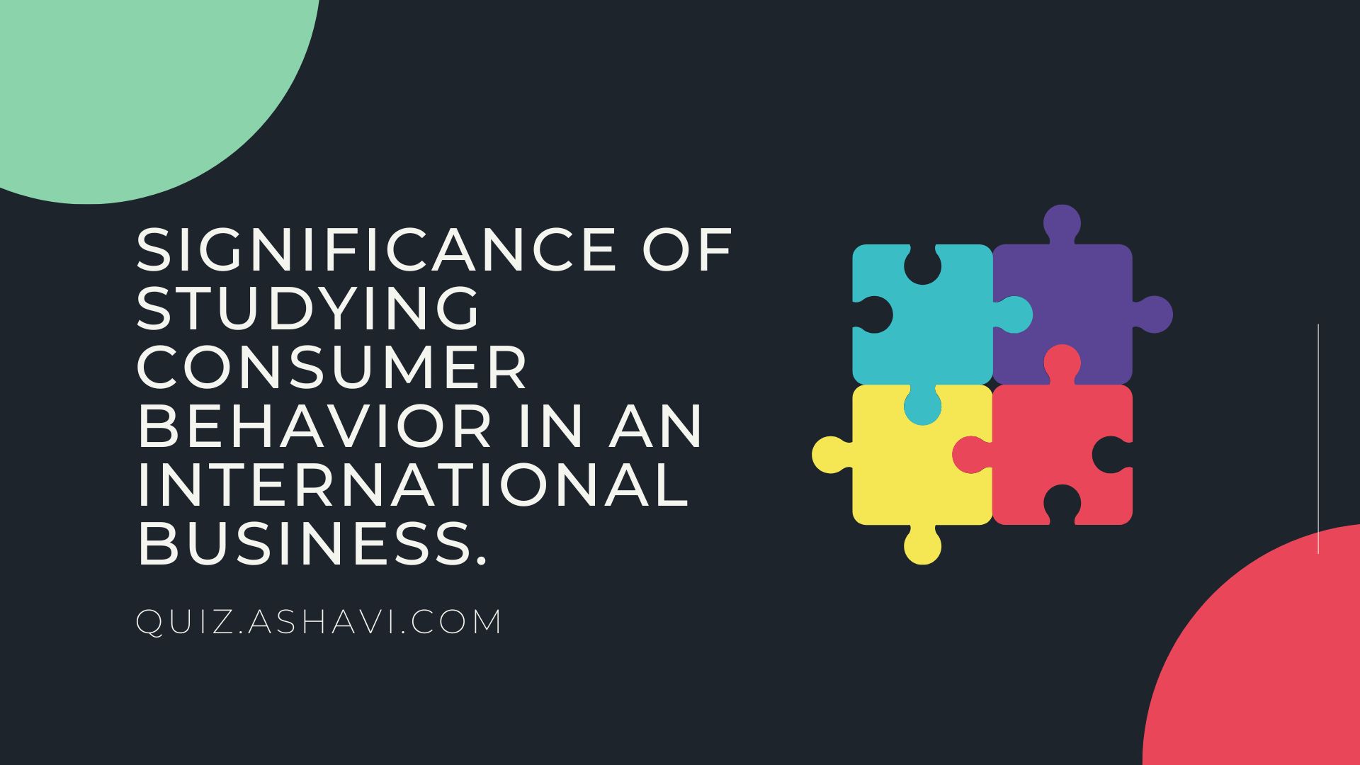 Significance of studying consumer behavior in an international business.
